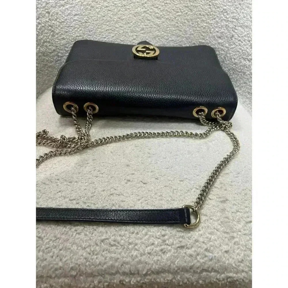 Gucci Interlocking GG Black Leather Chain Bag - Excellent Condition - Picture 3 of 5